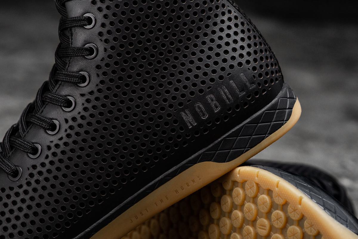Nobull High-Top Leather Trainer Fitness Schoenen Heren Zwart | 045693-JCL
