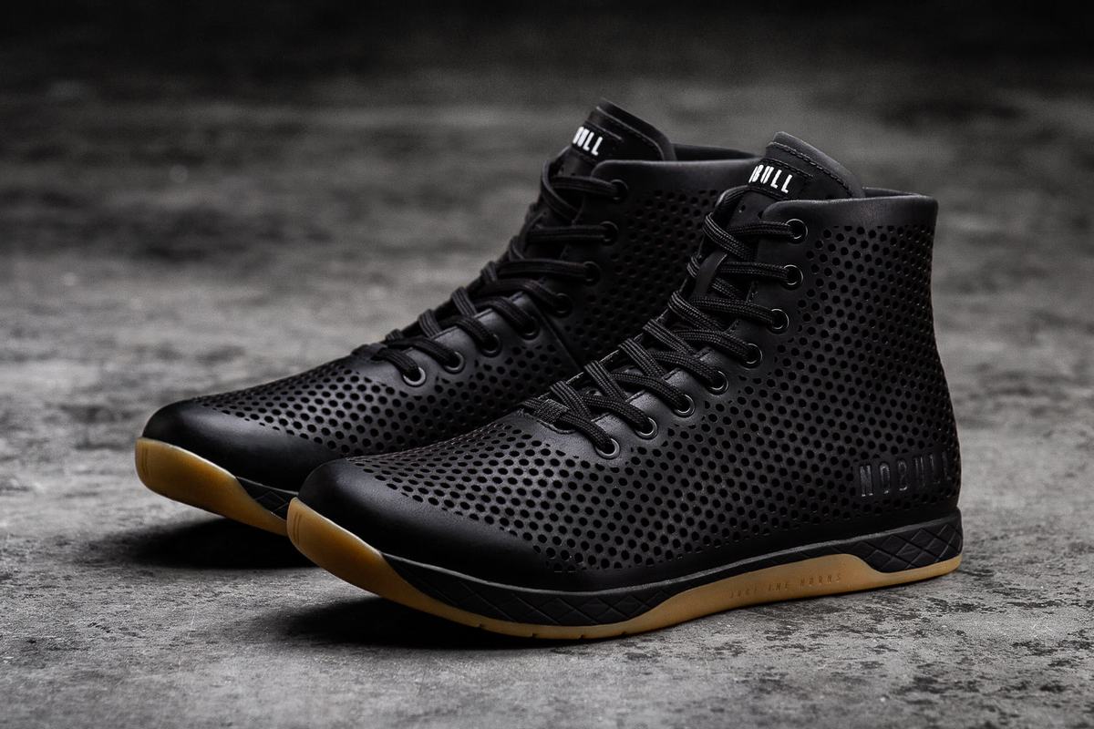 Nobull High-Top Leather Trainer Fitness Schoenen Heren Zwart | 045693-JCL