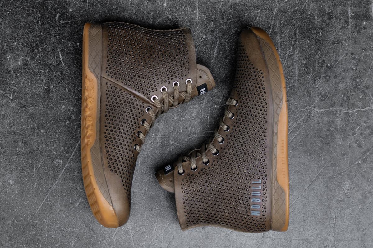 Nobull High-Top Leather Trainer Fitness Schoenen Dames Bruin | 321876-XPZ
