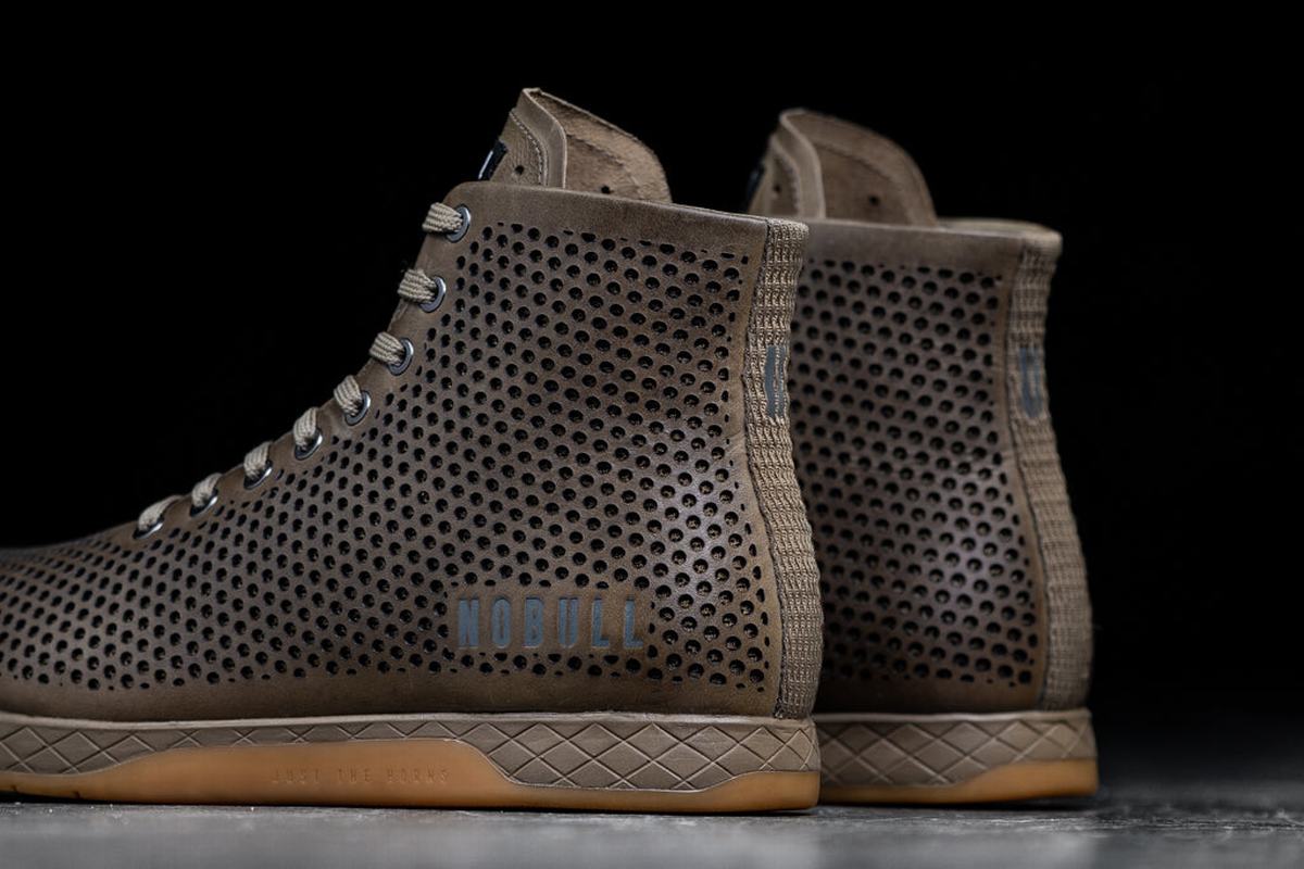 Nobull High-Top Leather Trainer Fitness Schoenen Dames Bruin | 321876-XPZ