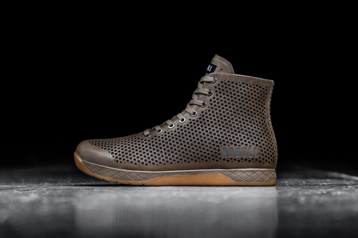 Nobull High-Top Leather Trainer Fitness Schoenen Dames Bruin | 321876-XPZ