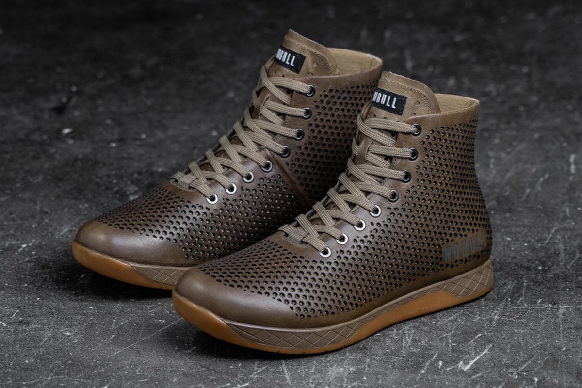 Nobull High-Top Leather Trainer Fitness Schoenen Dames Bruin | 321876-XPZ