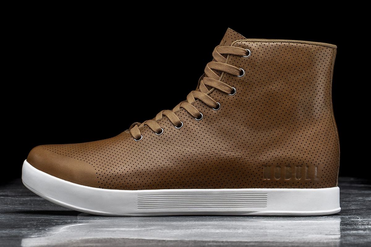 Nobull High-Top Leather Trainer Fitness Schoenen Dames Bruin | 635487-UPI
