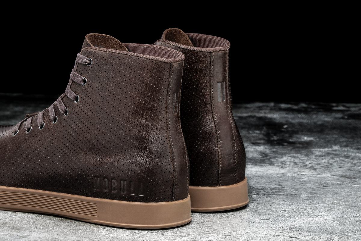 Nobull High-Top Leather Trainer Fitness Schoenen Heren Bruin | 742965-ZDV
