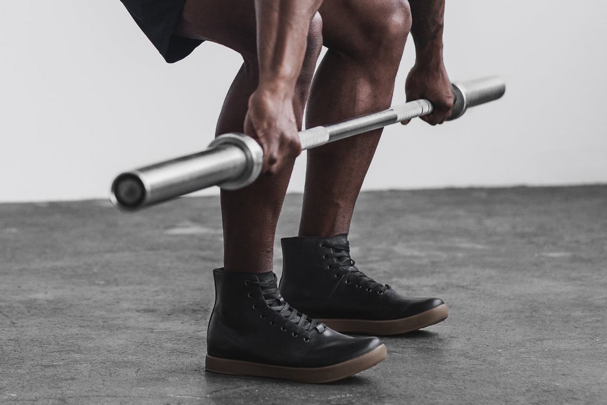 Nobull High-Top Leather Trainer Fitness Schoenen Heren Zwart | 791382-FZV