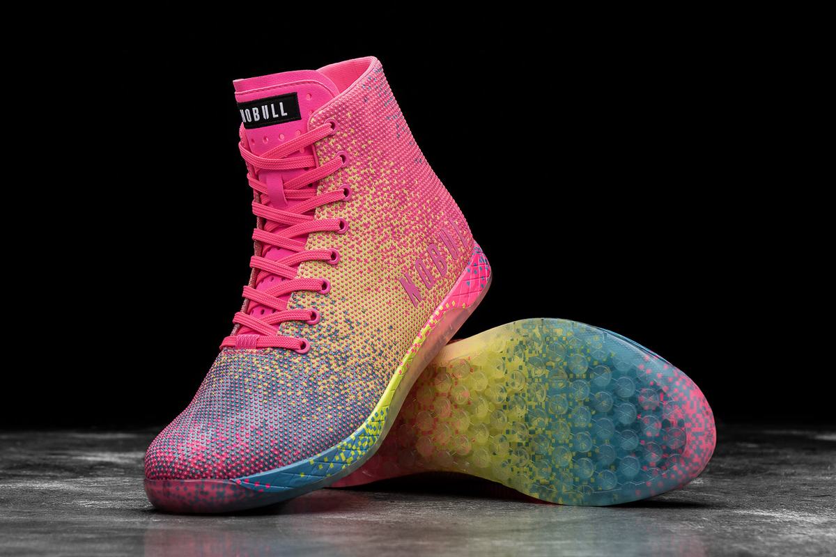 Nobull High-Top Neon Trainer Fitness Schoenen Heren Roze | 465819-UFM