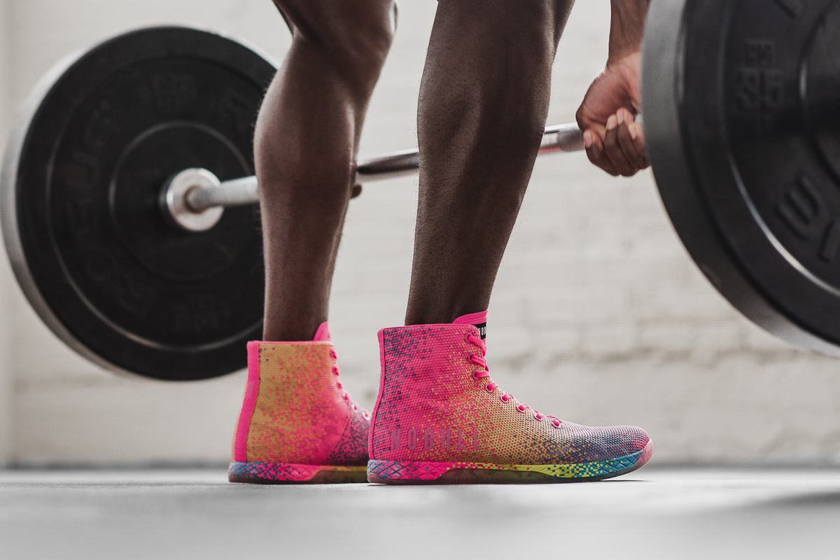 Nobull High-Top Neon Trainer Fitness Schoenen Heren Roze | 465819-UFM