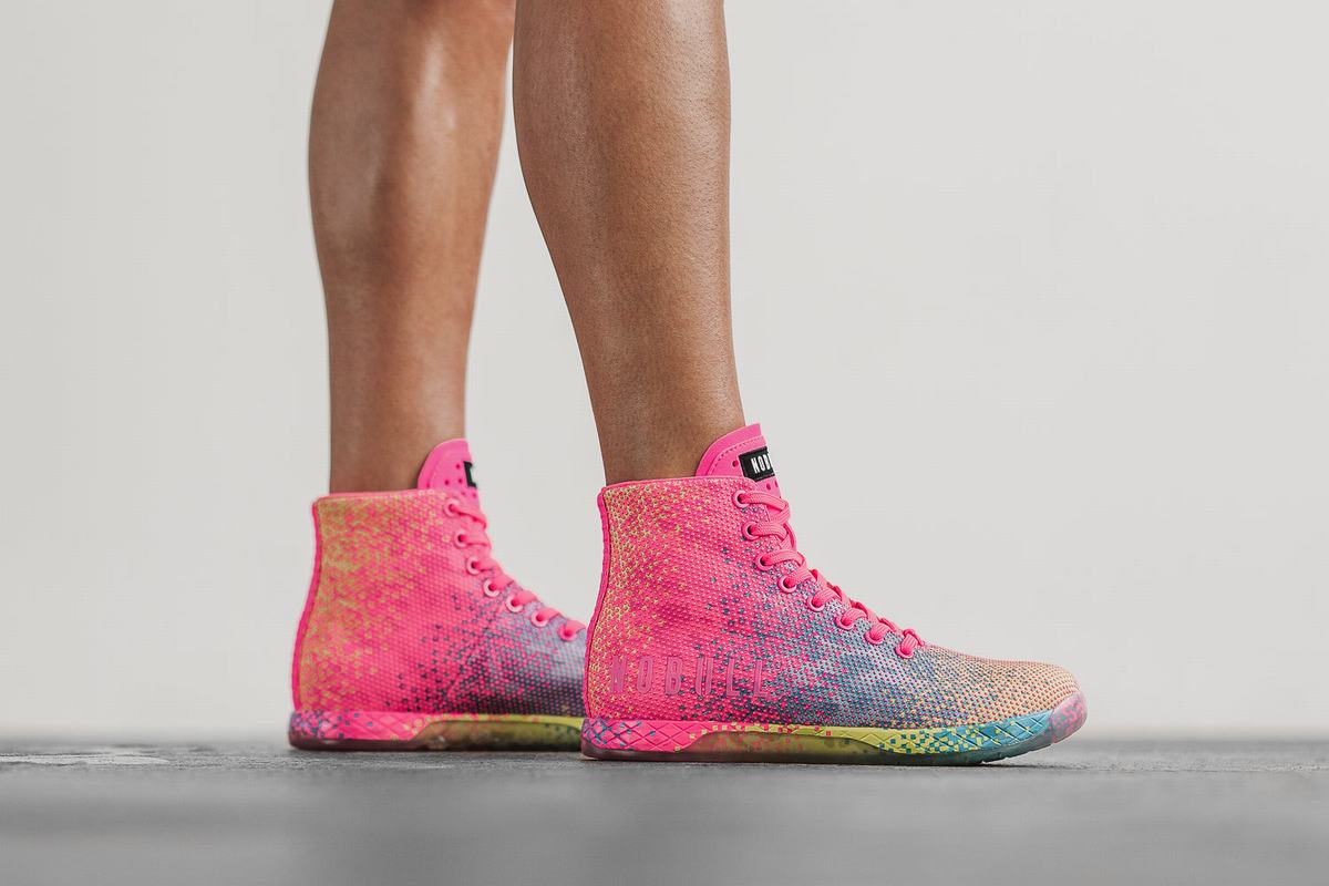 Nobull High-Top Neon Trainer Fitness Schoenen Dames Roze | 481372-KOM