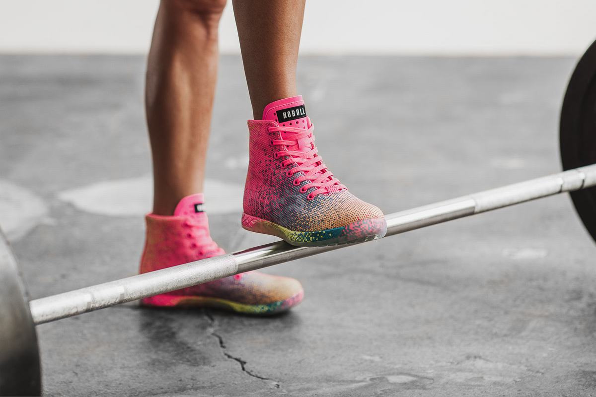 Nobull High-Top Neon Trainer Fitness Schoenen Dames Roze | 481372-KOM