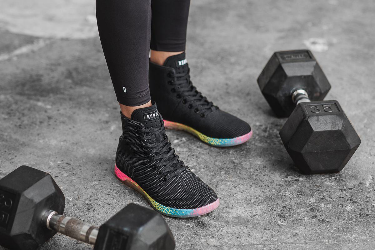 Nobull High-Top Neon Trainer Fitness Schoenen Dames Zwart | 640573-TDZ