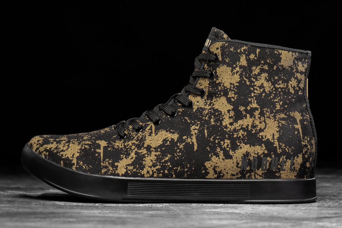 Nobull High-Top Pride Canvas Trainer Fitness Schoenen Dames Goud Zwart | 902481-SVO