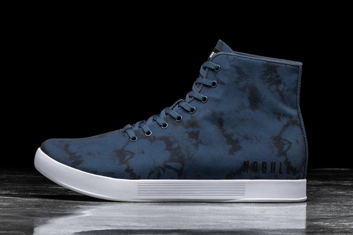 Nobull High-Top Tie-Dye Canvas Trainer Fitness Schoenen Dames Donkerblauw | 056123-VFY