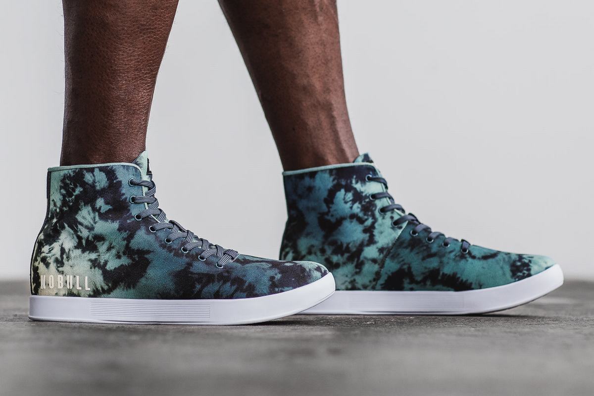 Nobull High-Top Tie-Dye Canvas Trainer Fitness Schoenen Heren Turquoise | 145907-ZIM