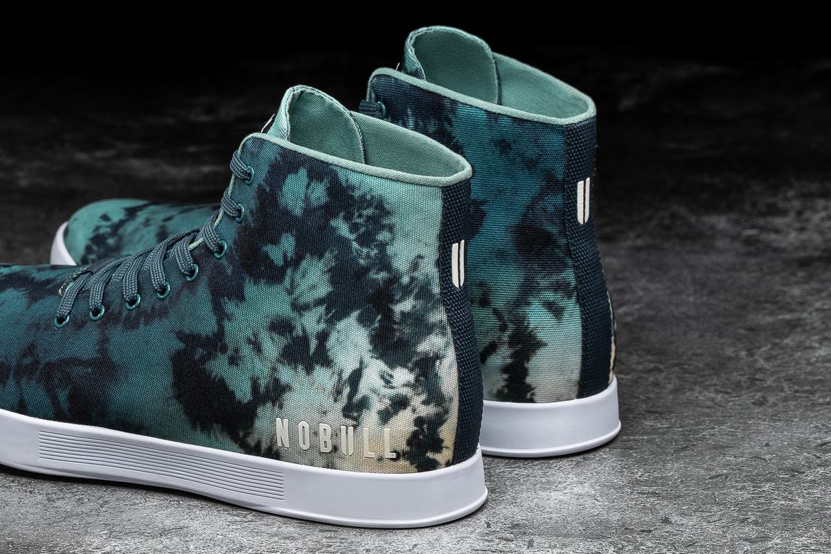 Nobull High-Top Tie-Dye Canvas Trainer Fitness Schoenen Heren Turquoise | 145907-ZIM