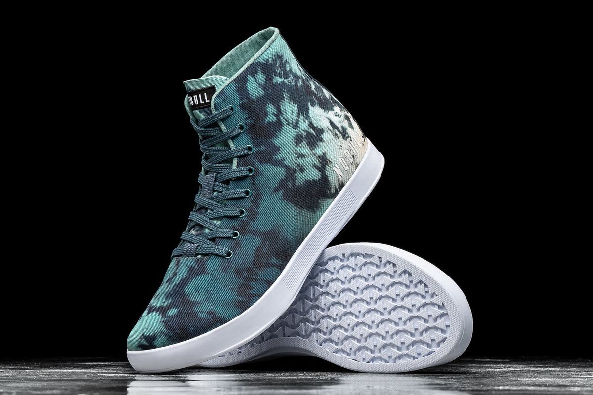 Nobull High-Top Tie-Dye Canvas Trainer Fitness Schoenen Heren Turquoise | 145907-ZIM