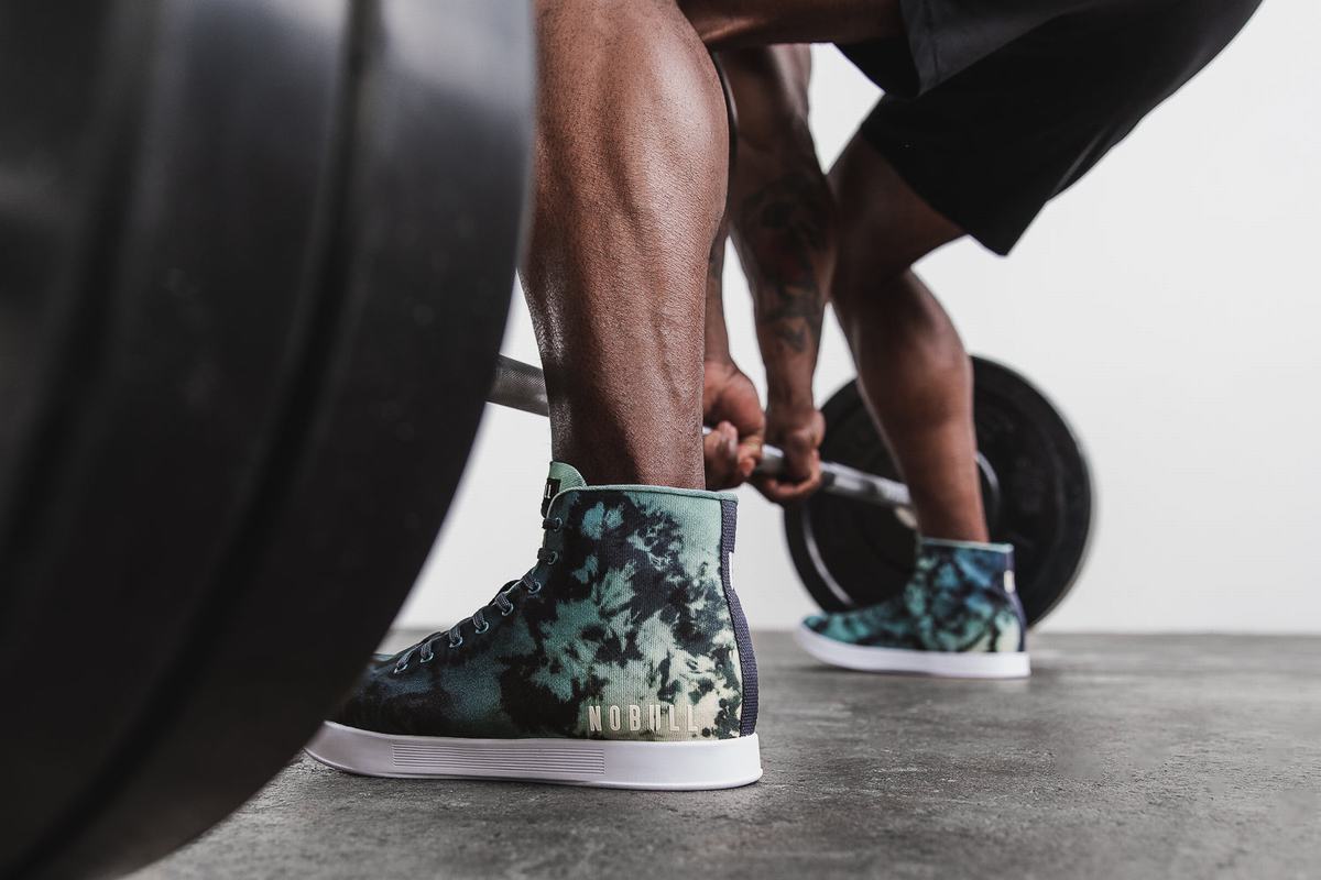 Nobull High-Top Tie-Dye Canvas Trainer Fitness Schoenen Heren Turquoise | 145907-ZIM