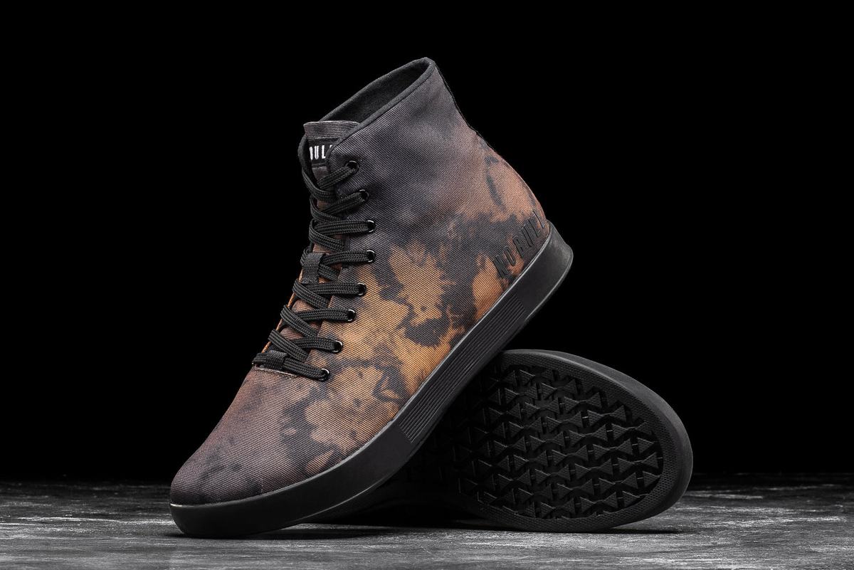 Nobull High-Top Tie-Dye Canvas Trainer Fitness Schoenen Heren Toffee | 435197-SQT