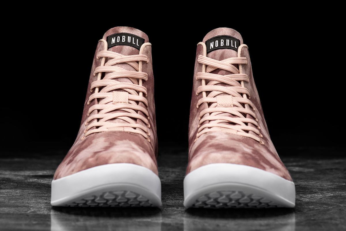 Nobull High-Top Tie-Dye Canvas Trainer Fitness Schoenen Dames Roze | 538704-IPA