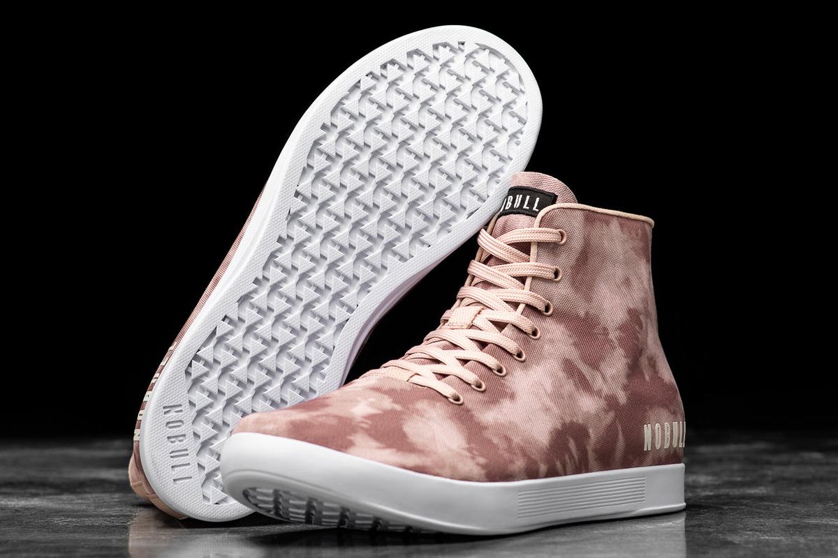 Nobull High-Top Tie-Dye Canvas Trainer Fitness Schoenen Dames Roze | 538704-IPA