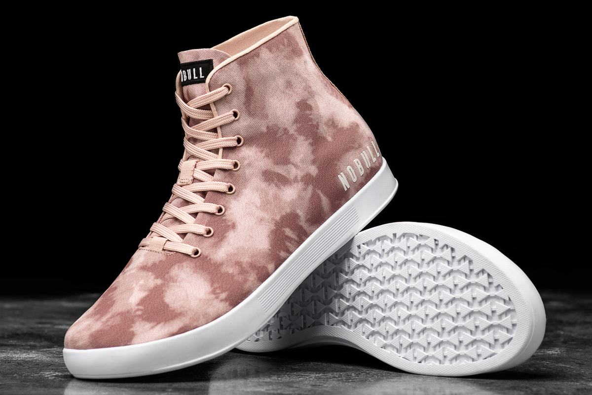 Nobull High-Top Tie-Dye Canvas Trainer Fitness Schoenen Dames Roze | 538704-IPA