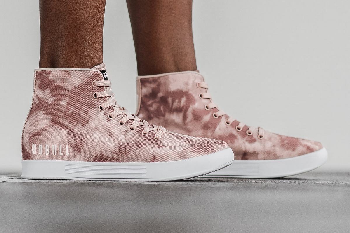 Nobull High-Top Tie-Dye Canvas Trainer Fitness Schoenen Dames Roze | 538704-IPA