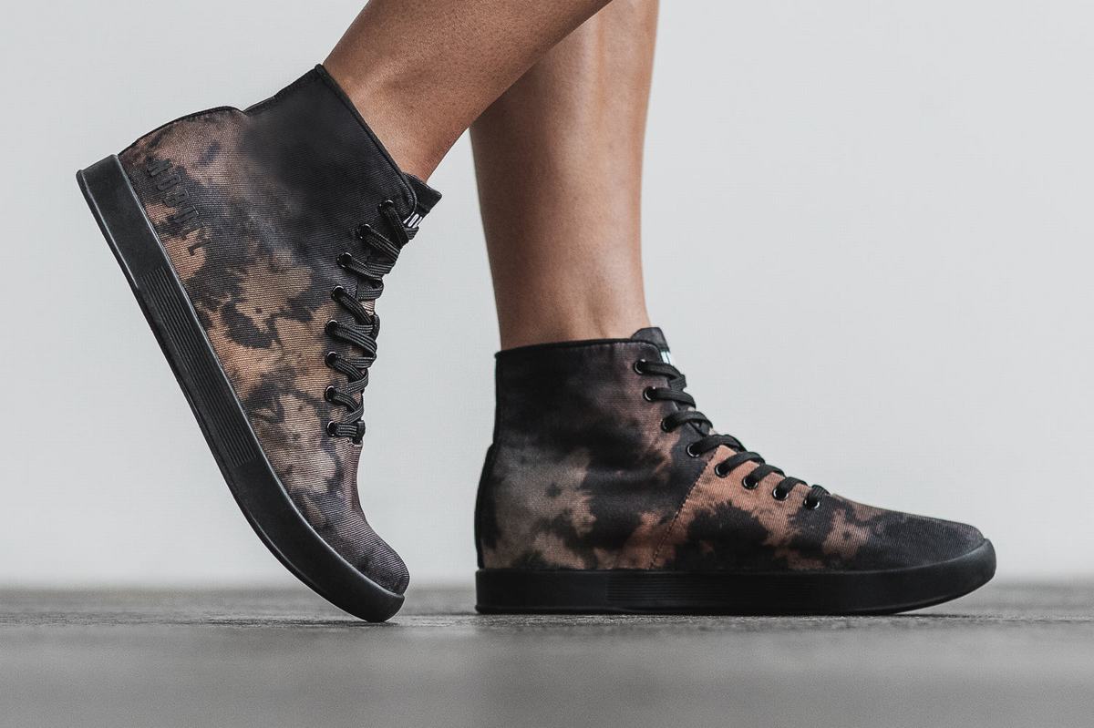 Nobull High-Top Tie-Dye Canvas Trainer Fitness Schoenen Dames Bruin | 829041-FUG