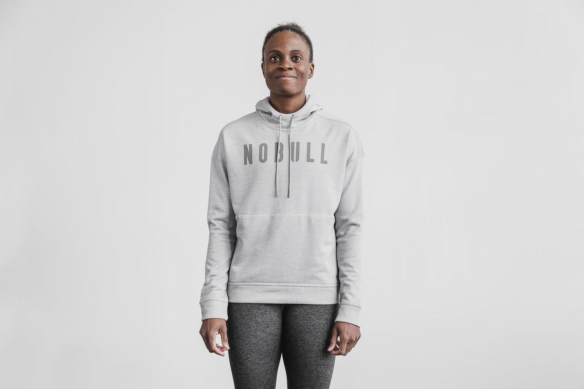 Nobull Hoodie Dames Lichtgrijs | 093261-CLA