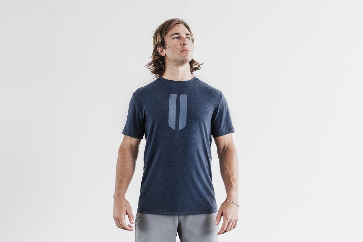 Nobull Horns T-shirts Heren Donkerblauw | 710528-CWE