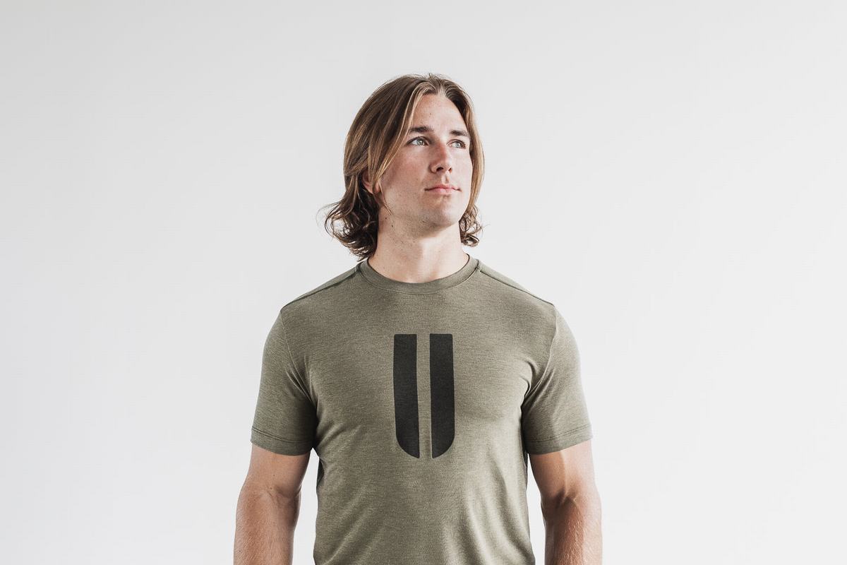 Nobull Horns T-shirts Heren Groen | 470152-EBY