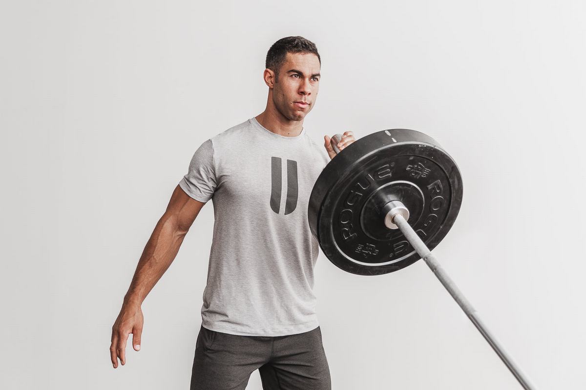Nobull Horns T-shirts Heren Lichtgrijs | 350297-KBZ