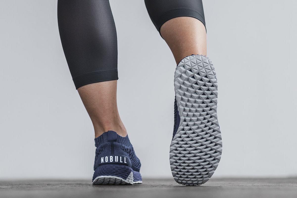 Nobull Knit Runner Loopschoenen Dames Donkerblauw | 634827-BLI