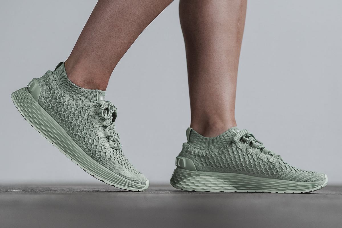 Nobull Knit Runner Loopschoenen Dames Groen | 139274-YWM