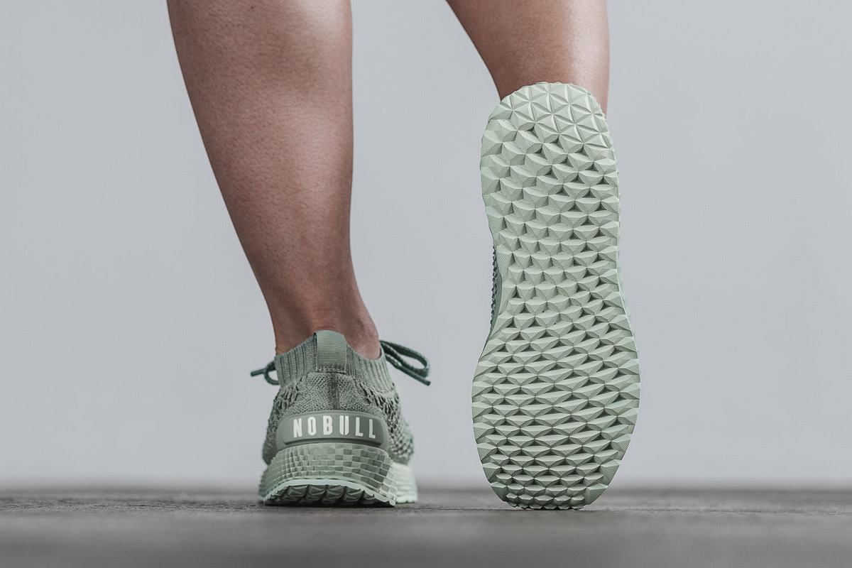 Nobull Knit Runner Loopschoenen Dames Groen | 139274-YWM