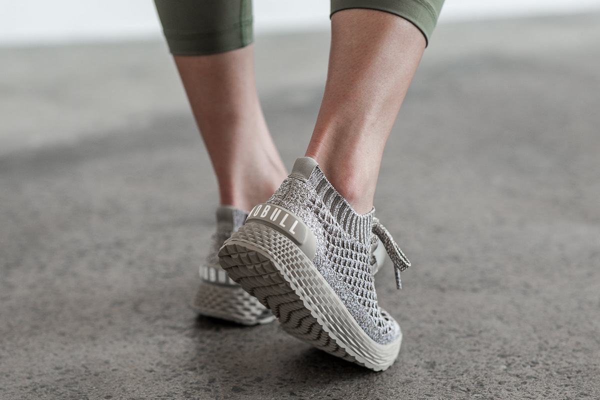 Nobull Knit Runner Loopschoenen Dames Khaki | 915074-BDI
