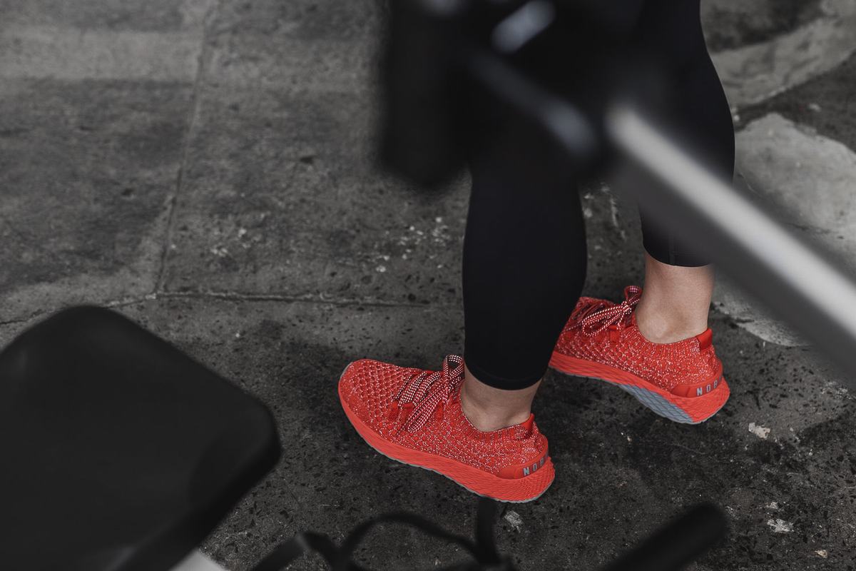 Nobull Knit Runner Loopschoenen Dames Lichtrood | 186342-YPD