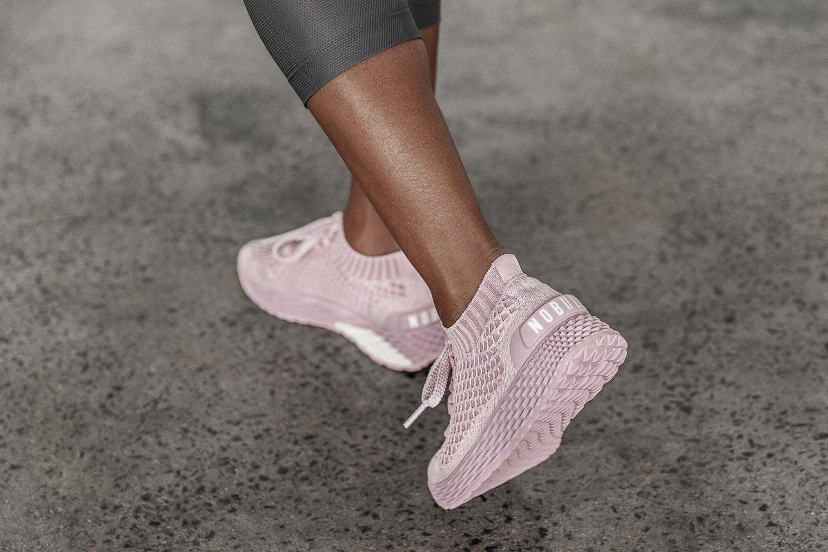 Nobull Knit Runner Loopschoenen Dames Roze | 098512-PAI