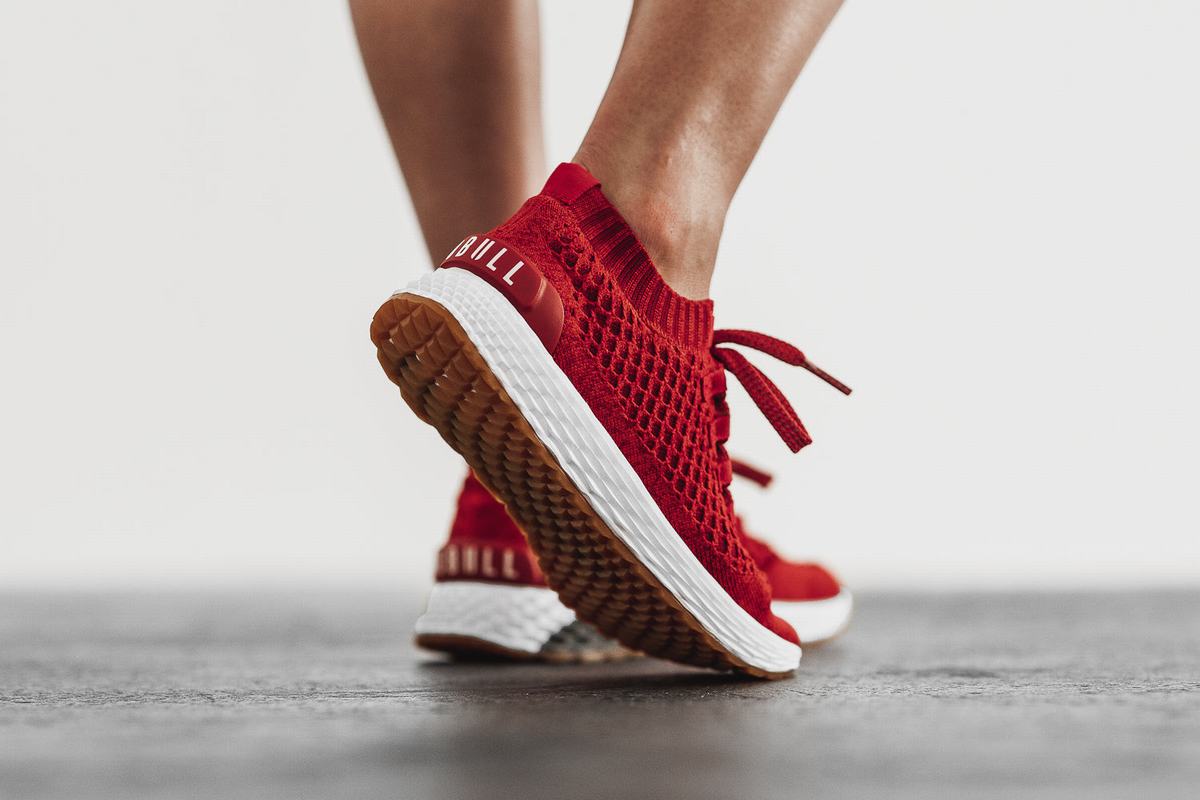 Nobull Knit Runner Loopschoenen Dames Rood | 257418-UHT