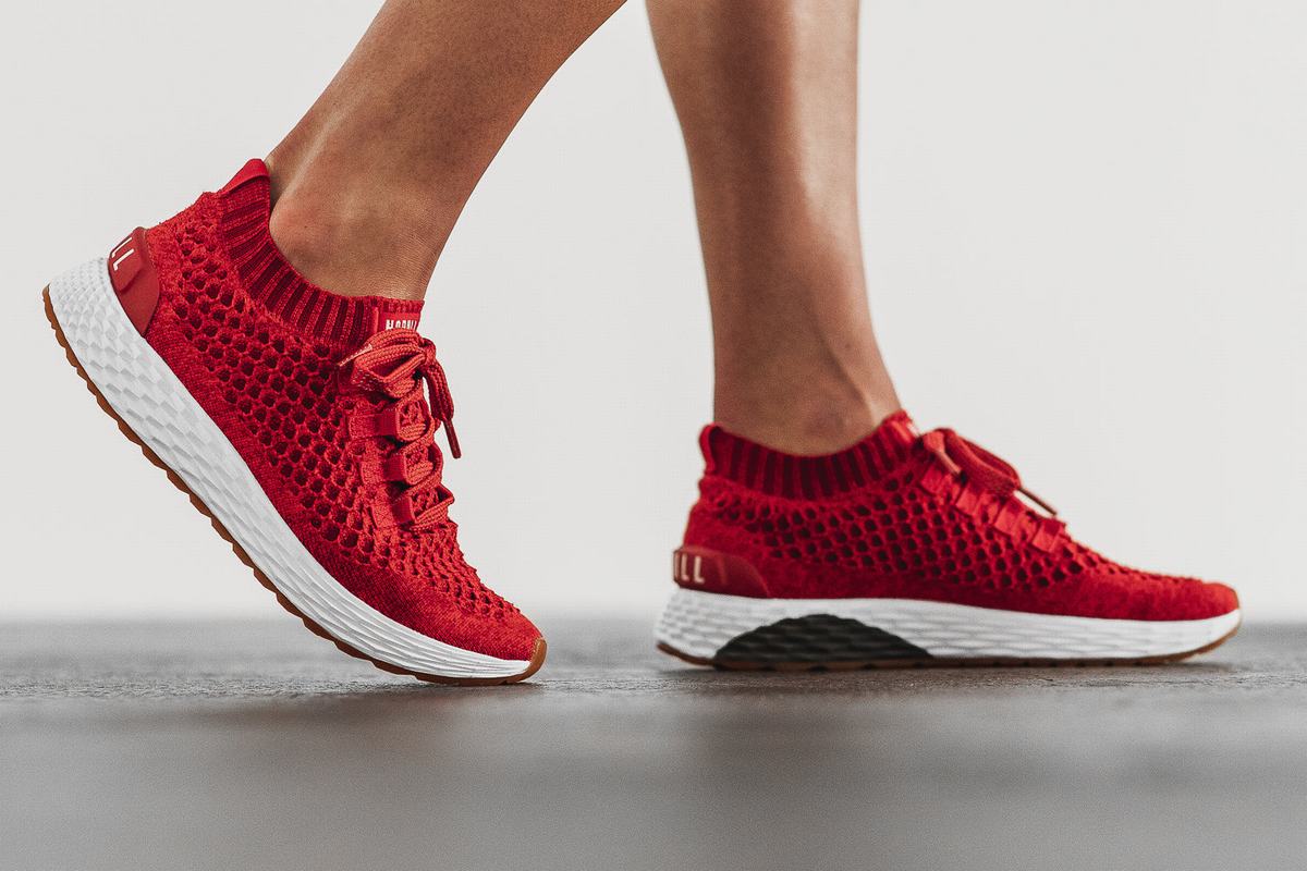 Nobull Knit Runner Loopschoenen Dames Rood | 257418-UHT