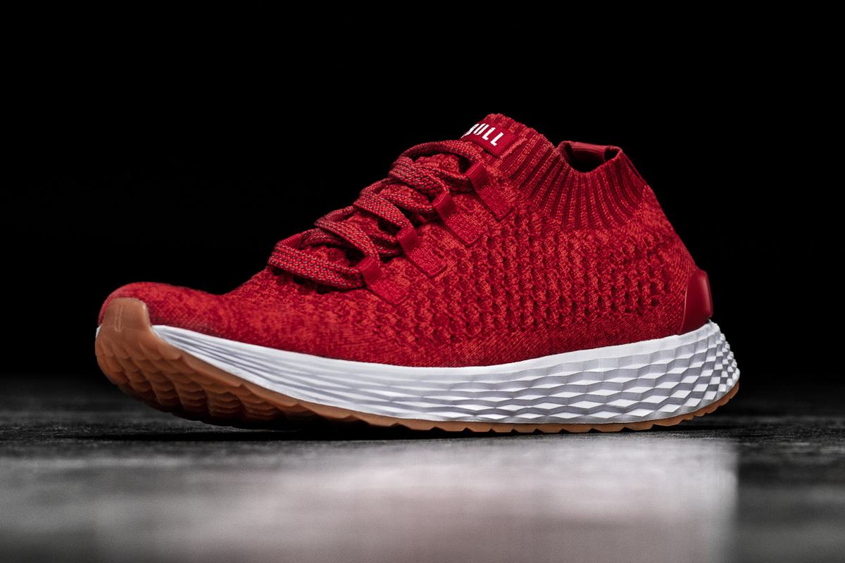 Nobull Knit Runner Loopschoenen Dames Rood | 257418-UHT