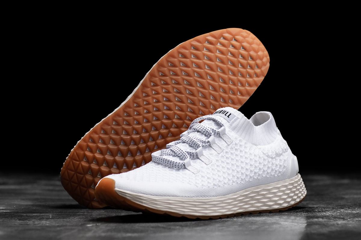Nobull Knit Runner Loopschoenen Dames Wit | 206543-DPY