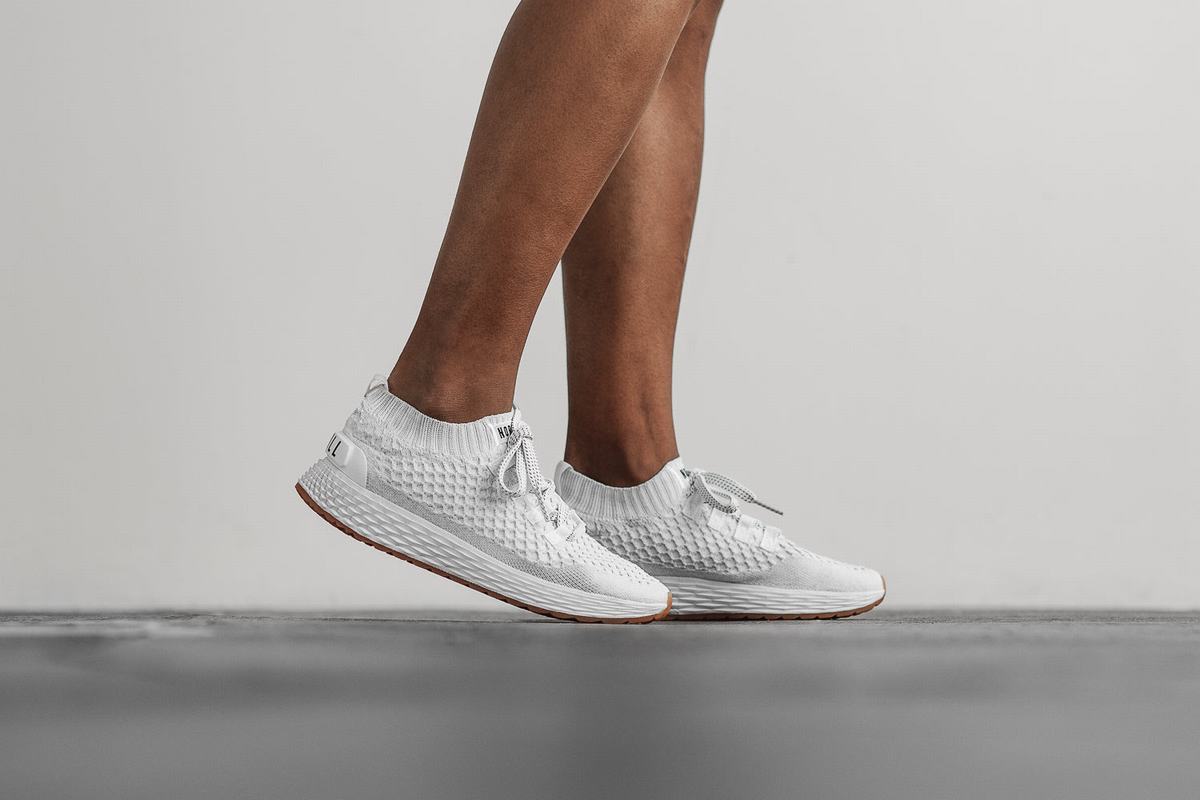 Nobull Knit Runner Loopschoenen Dames Wit | 851269-WXL
