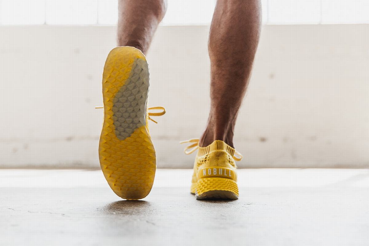 Nobull Knit Runner Loopschoenen Heren Citroen | 314798-OLC