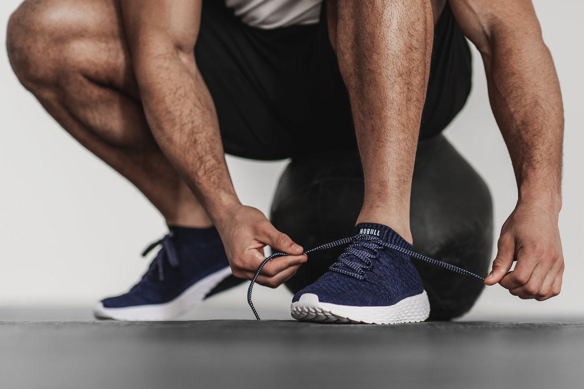 Nobull Knit Runner Loopschoenen Heren Donkerblauw | 475918-AGK