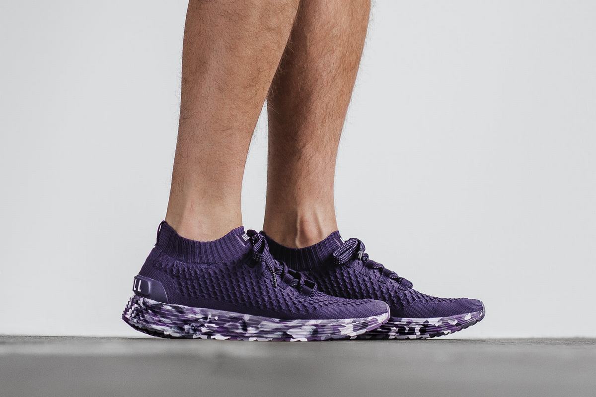 Nobull Knit Runner Loopschoenen Heren Donkerpaars | 649725-YBX