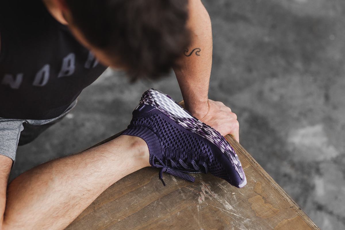 Nobull Knit Runner Loopschoenen Heren Donkerpaars | 649725-YBX