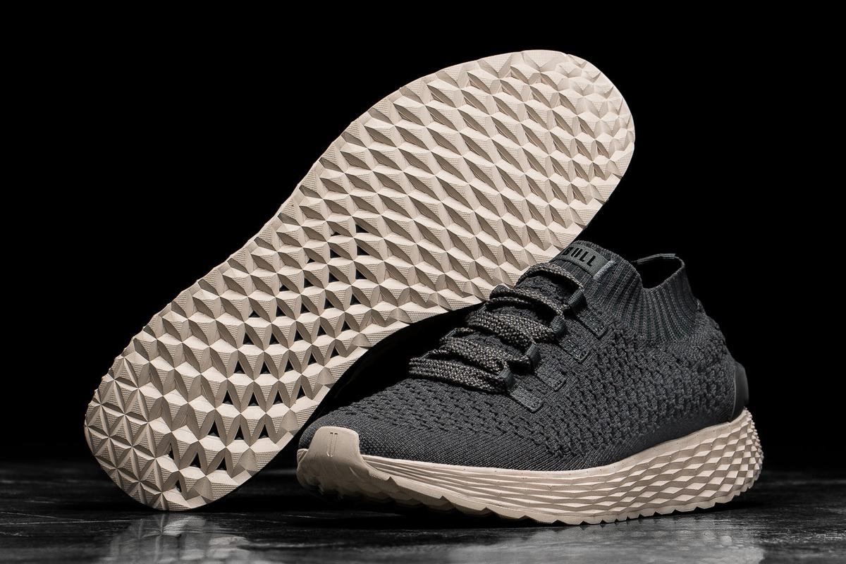 Nobull Knit Runner Loopschoenen Heren Donkergrijs Wit | 652318-GPL