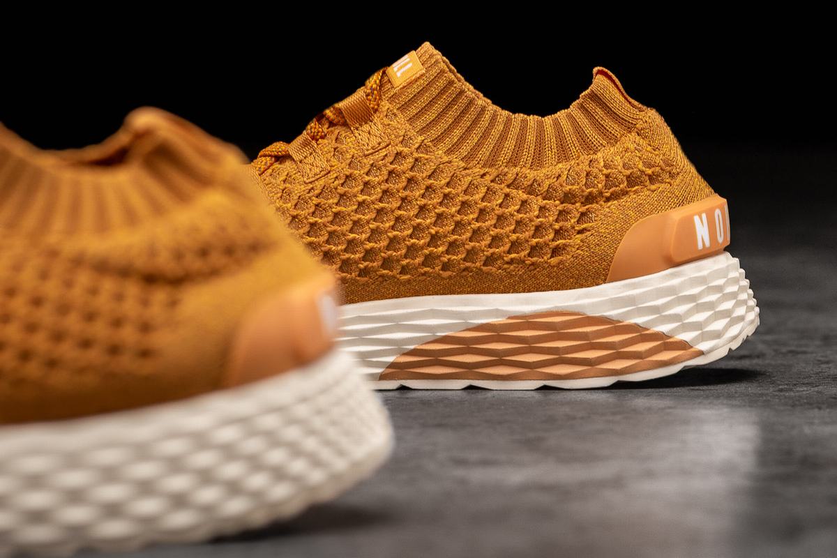 Nobull Knit Runner Loopschoenen Heren Goud | 845793-CEN