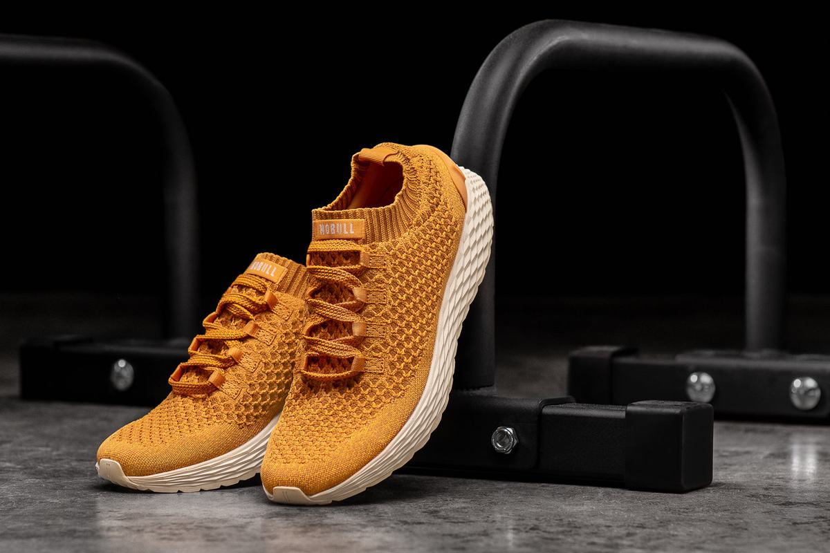 Nobull Knit Runner Loopschoenen Heren Goud | 845793-CEN