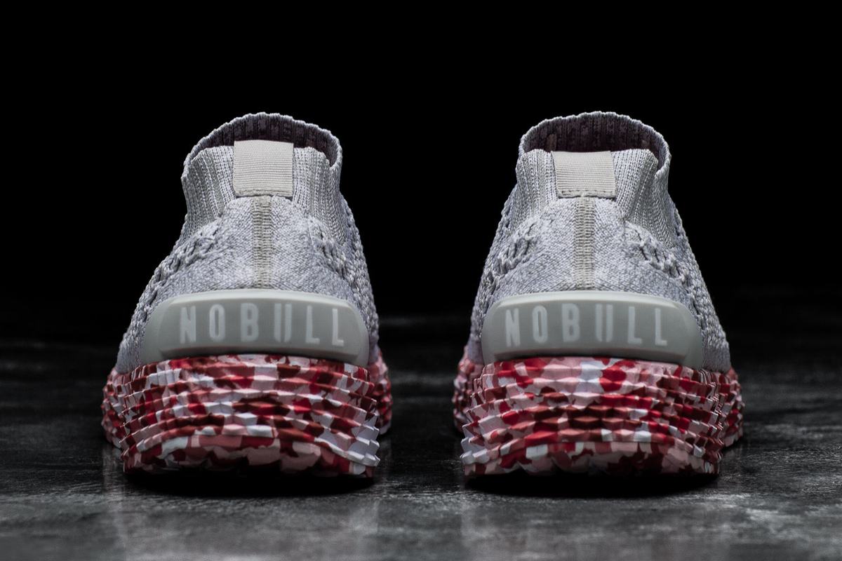 Nobull Knit Runner Loopschoenen Heren Grijs Rood | 823054-TFD