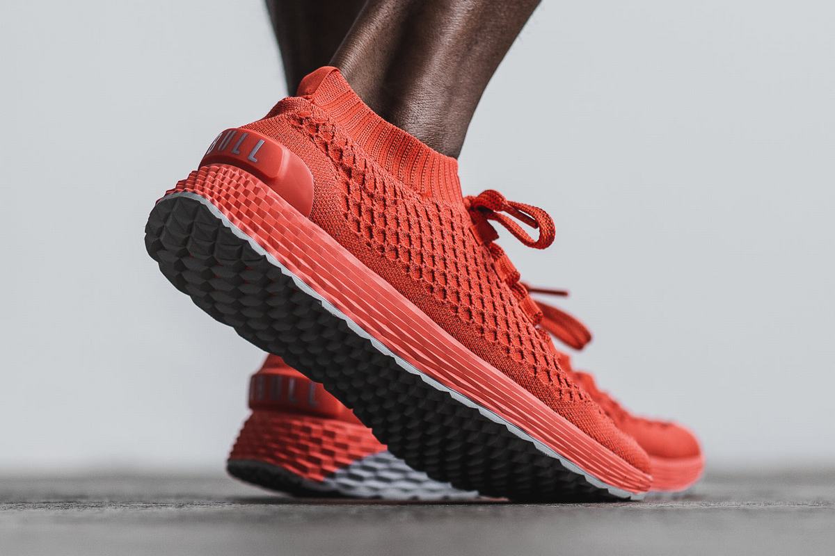 Nobull Knit Runner Loopschoenen Heren Lichtrood | 095642-RKG